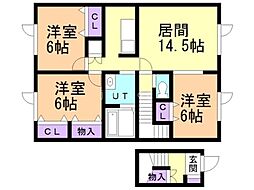 グランコーポ開本A 3LDKの間取図画像