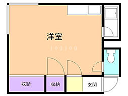 ハウスゆーとぴあ2 ワンルームの間取図画像