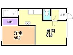 メゾン松田2 1LDKの間取図画像