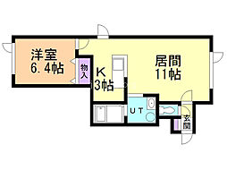 エミネンス 1LDKの間取図画像