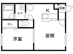 コーポ志 1DKの間取図画像