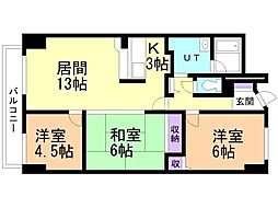 オークヒルズ2・6 3LDKの間取図画像