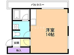 エルダーハウス豊岡 ワンルームの間取図画像