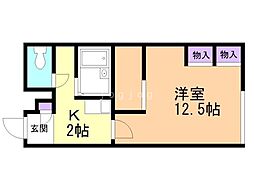 レオパレスデュオ.J 1Kの間取図画像