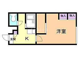 レオパレスドリームステージ3 1Kの間取図画像