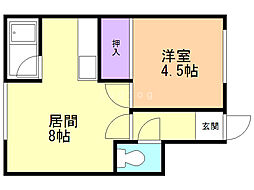 マイルーム8・5 1DKの間取図画像