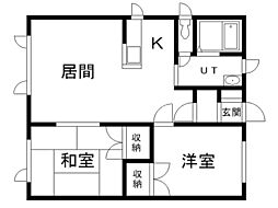 三井ハイツ 2LDKの間取図画像