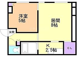 T'sビルディング 1LDKの間取図画像