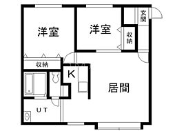グルービー107 2LDKの間取図画像