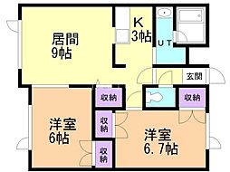 HARMONY 2LDKの間取図画像