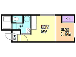 ルミネンス・ユー 1DKの間取図画像