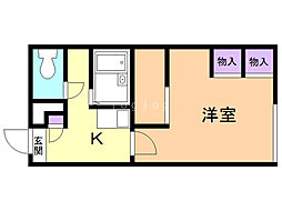 レオパレスイーズ旭川 1Kの間取図画像