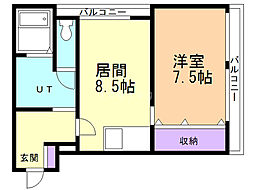 BIELU-V 1LDKの間取図画像