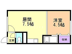 シャトレ8・23A 1DKの間取図画像