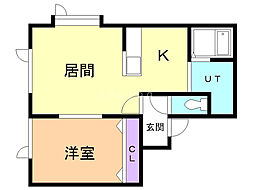 ルシェール320 1LDKの間取図画像