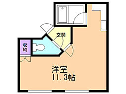 シャガール ワンルームの間取図画像