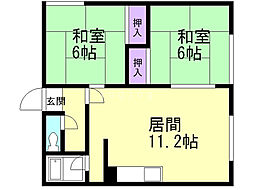 泰生コーポA 2LDKの間取図画像