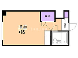 宮の杜ハイツ ワンルームの間取図画像