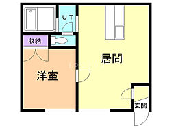 コーポ錦 1LDKの間取図画像