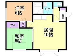 ライフマンション 2LDKの間取図画像