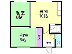 グリーンハイツ藤・A 2LDKの間取図画像