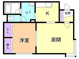 チェリー2.3 1LDKの間取図画像