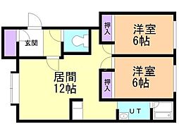 アポロ21A 2LDKの間取図画像