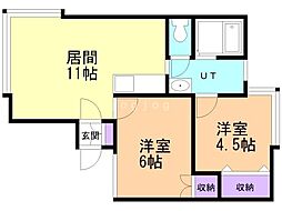 ライムライト 2LDKの間取図画像