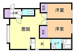 サンシャインD 2LDKの間取図画像