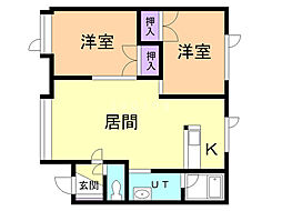 サンパティーク2 2LDKの間取図画像