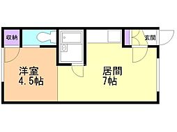 YMT 1DKの間取図画像