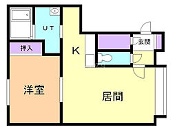 ハーベストA 1LDKの間取図画像