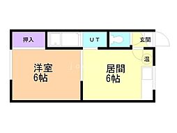 スマイルハウス 1DKの間取図画像