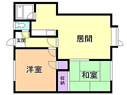 コーポ都 2LDKの間取図画像