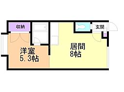 ビーパーアベニュー 1LDKの間取図画像