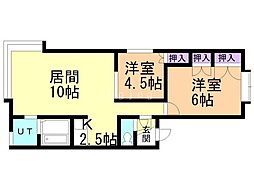 ドリームマンション 2LDKの間取図画像