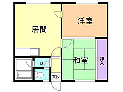 エステート宮下26B 2DKの間取図画像