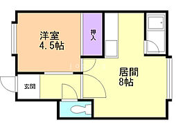 マイルーム8・5 1DKの間取図画像