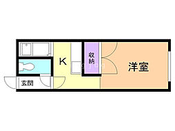 クリーンハイツカイホーク 1Kの間取図画像
