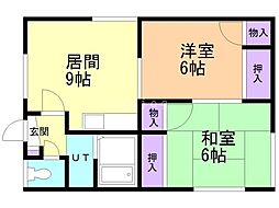 スカイコーポ 2LDKの間取図画像