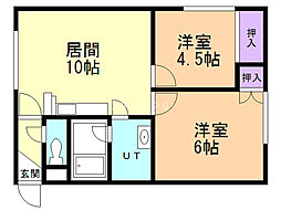 ミドリコーポ 2LDKの間取図画像