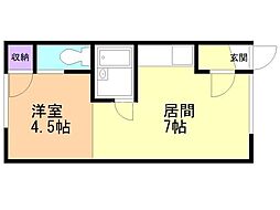 YMT 1LDKの間取図画像