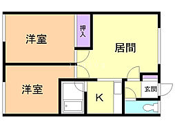 H&Yレジデンス5号館 2LDKの間取図画像