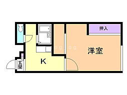 レオパレスクレール 1Kの間取図画像