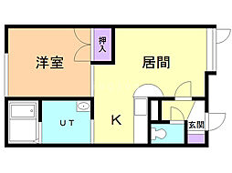 エスペル6条 1LDKの間取図画像