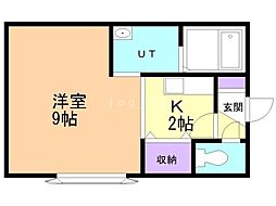 エルム医大前.C 1Kの間取図画像