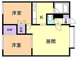 麒麟舘 2LDKの間取図画像