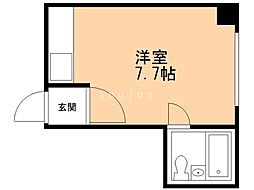 ロヂングカワタMOANA ワンルームの間取図画像