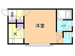 アルル館II 2階1Kの間取り