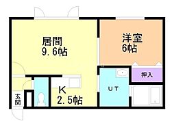 クレア 1LDKの間取図画像